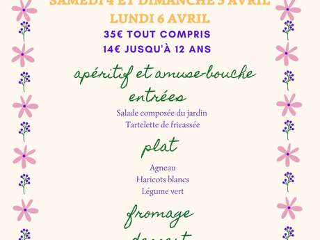 Repas de Pâques à la Ferme Auberge la Maguette