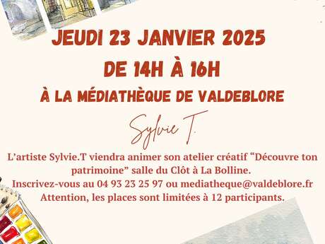 L'Artiste Sylvie T à la Médiathèque de Valdeblore