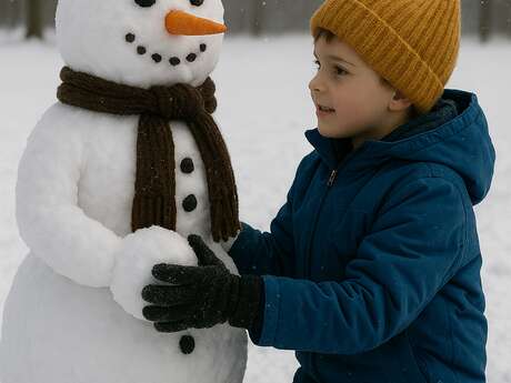 Concours de bonhomme de neige sur le front de neige du Queyrelet !