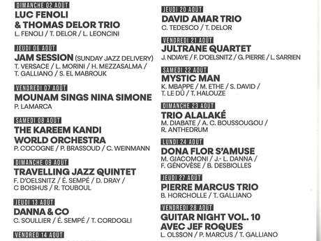 Concerts at the Trinquette Jazz Club