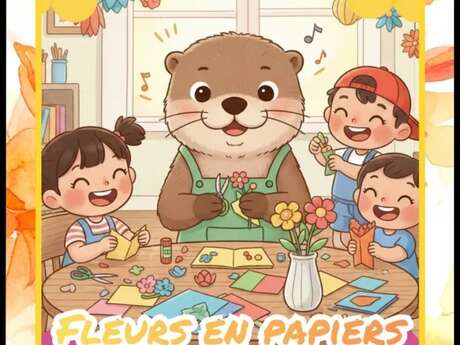 Atelier manuel créatif fleurs en papier