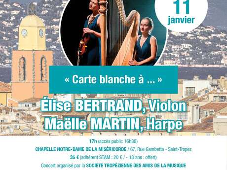Concert d’Élise BERTRAND (violon) et Maëlle MARTIN (harpe)