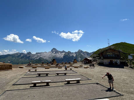 Petanque tournament at the top of Mont Lachat