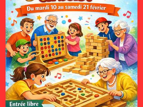 Médiathèque : Jeux géants en bois