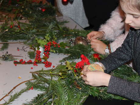 Atelier couronne de Noël