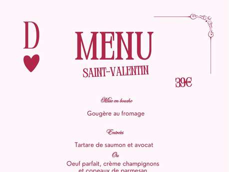 Menu de la Saint-Valentin à Lou Castelet
