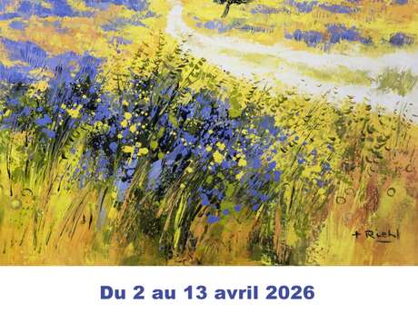 Ausstellung „Couleurs d'ici et d'ailleurs” (Farben von hier und anderswo) von Francis Riehl in den Gewölberäumen