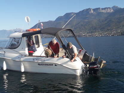 Sortie pêche en bateau sur le Léman