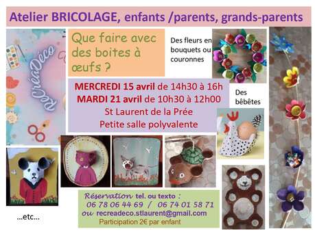 Atelier créatif boîte à œufs