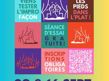 Séance d'essai avec la troupe d'impro Les Pieds Dans l'Plat et Aurélie Babin