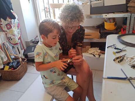 Mobile fil de fer et verre