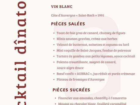 Menus entreprises pour Noël et Saint Sylvestre : la Brasserie d'Aurillac