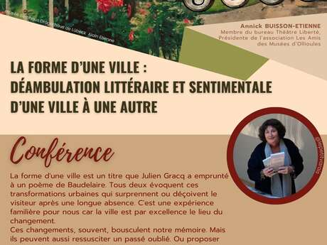 UTLO - Conférence : La forme d’une ville : déambulation littéraire et sentimentale d’une ville à une autre