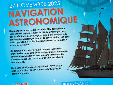 Conférence "Positionnement au large en mer par moyens astronomiques"