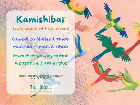 Kamishibai leest "De vogels en de regenboog