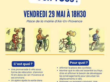 Balade à vélo pour tous, suivie d’un apéritif convivial.