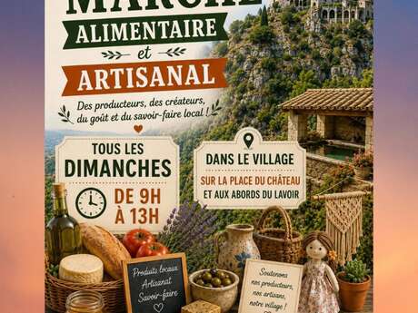 Marché saisonnier de Gourdon village
