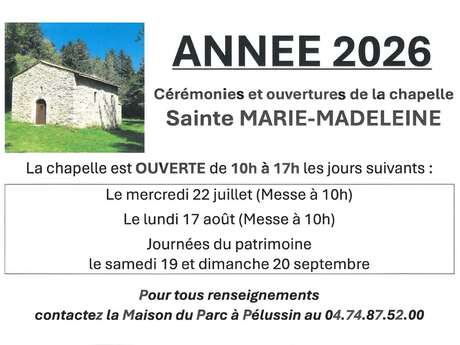 Messe à la  Chapelle Sainte-Marie-Madeleine
