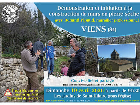 Démonstration et initiation à la construction de murs en pierre sèche avec Renand Pipaud, murailler professionnel