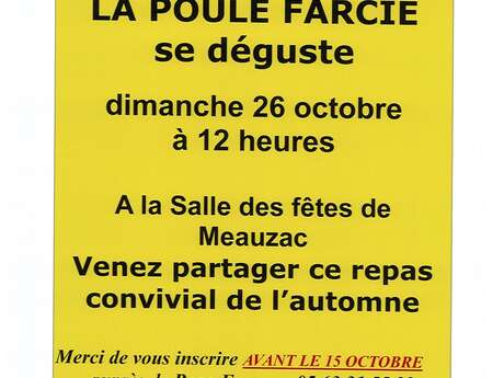 Repas poule farcie