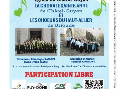 Concert - Chorale Sainte-Anne de Châtel-Guyon et les Choeurs du Haut-Allier de Brioude