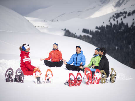 Snowshoeing and yoga