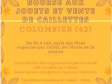 Bourse aux jouets et vente de caillettes Bourse aux jouets et vente de caillettes