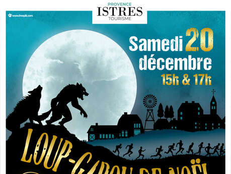 Giant werewolf in the old town center