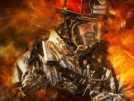 Firemen brigade of Moustiers-Ste-Marie open-air ball