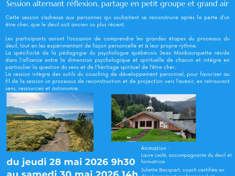 Séjour "Se reconstruire après un deuil" au Centre Culturel de la Gorge