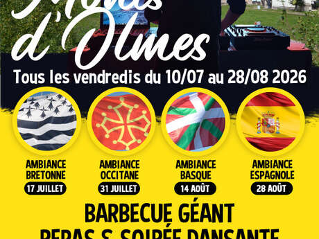 Noches de barbacoa y baile en Les Monts d'Olmes