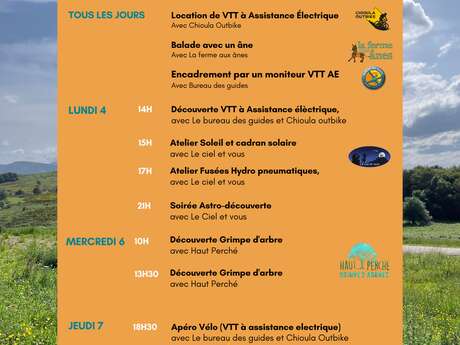 Summer activities at the Chioula resort