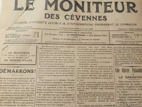 Conférence "Chroniques d'un hebdomadaire grand'combien, le "Moniteur des Cévennes" (1897-1944)" par Laurent AIGLON