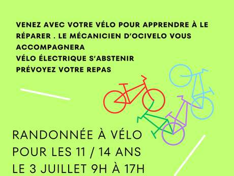 Randonnée à vélo pour les 11/14 ans