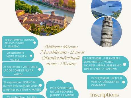 Voyage "en Italie" avec le comité de jumelage d'Ax-les-Thermes