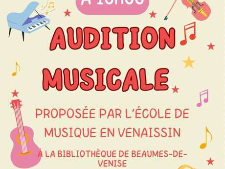 Audition musicale de l'Ecole de Musique en Venaissin