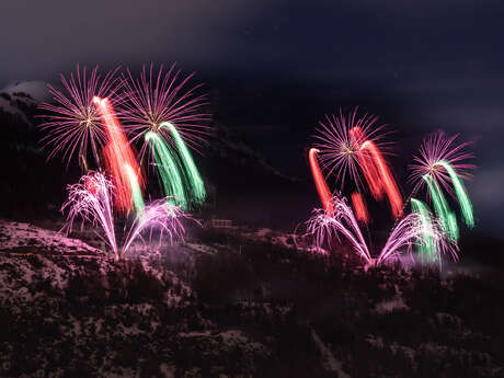 Féérie du nouvel an et feu d'artifice