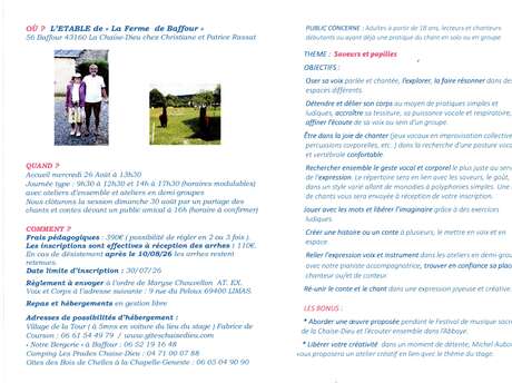 Stage chants et contes