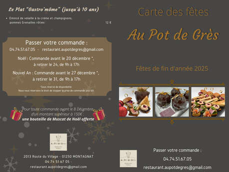 Carte des fêtes à emporter