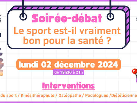 Soirée-débat : "Le sport est-il vraiment bon pour... Le 2 déc 2024