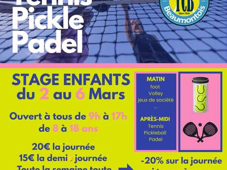 Stage de tennis : vacances hiver