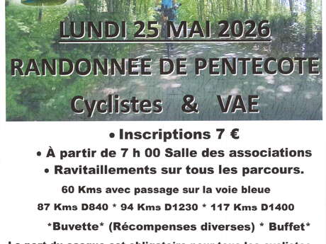 Randonnée de Pentecôte  Cyclo, VAE 2026