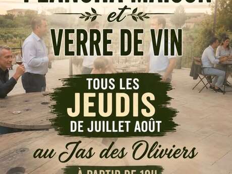 Dégustation plancha maison et verre de vin