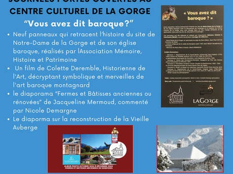 Journées Européennes du Patrimoine au Centre Culturel de la Gorge