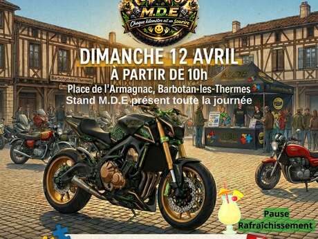 Balade Moto Solidaire pour l'autisme de l'Association Moteurs d'Espoir à Barbotan-les-Thermes