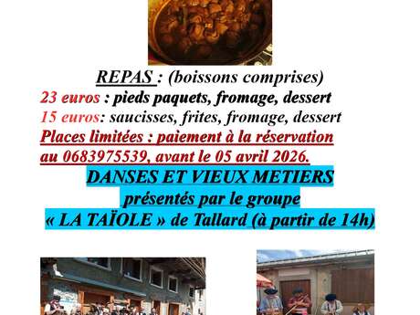 Repas pieds & paquets, danses et vieux métiers
