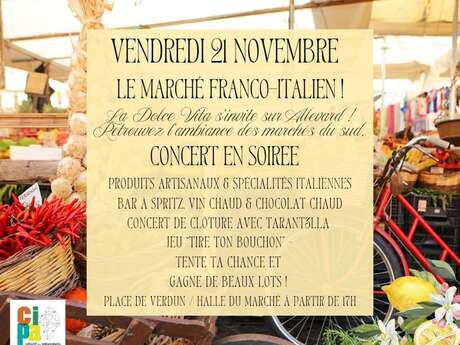 Marché Franco-Italien &concert de clôture -Les journées italiennes dans le pays d'Allevard