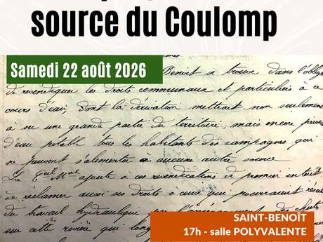 Conférence "Le projet Goiran de captage de la source du Coulomp"
