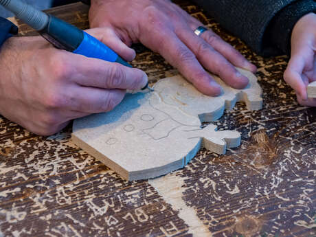 Woodworking workshop in the Christmas village