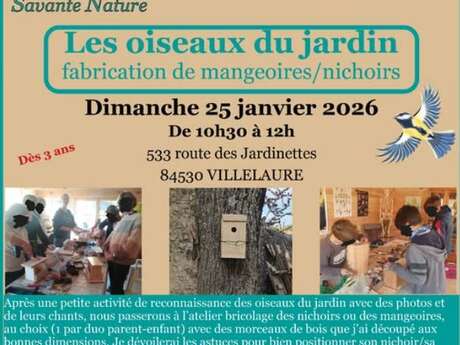 Savante nature :  Les oiseaux du jardin, fabrication de mangeoire à Cadenet